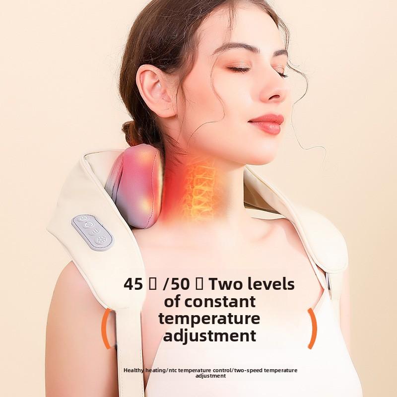 Upgraded Neck and Shoulder Massager, Trapezius Muscle Massage Machine with Heat Therapy, Portable Electric Cervical Massager for Home