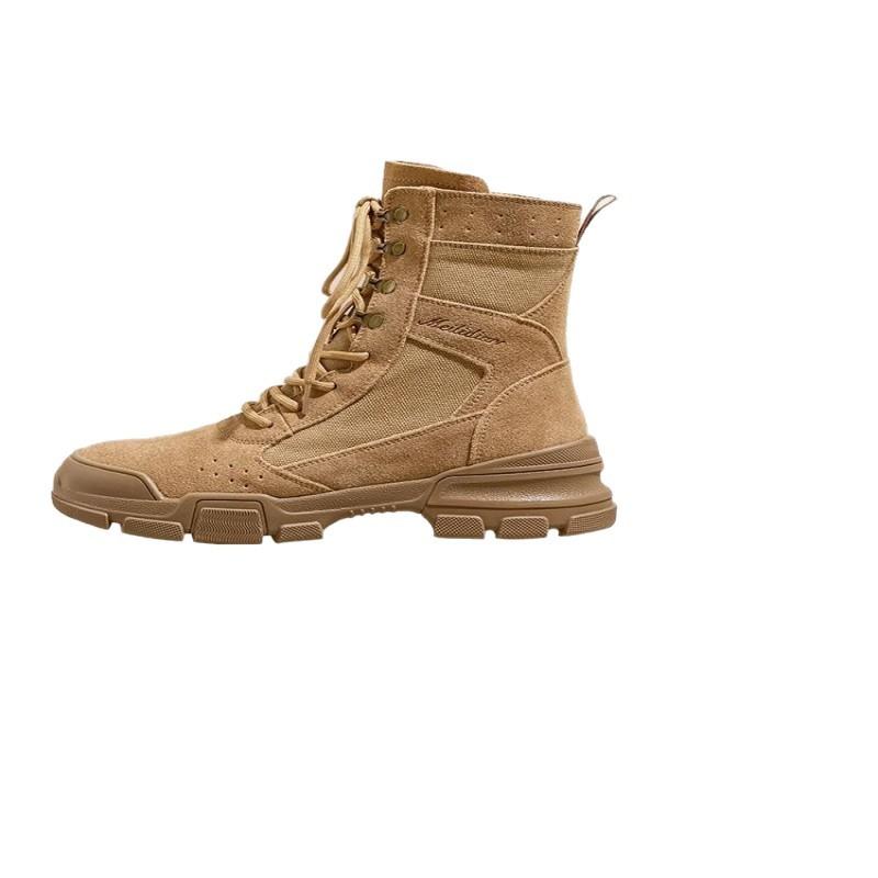 Canvas Martin boots women's 2025 new autumn and winter boots outdoor leather single boots hiking shoes desert boots platform short boots