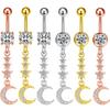 Simple Long Pendant Navel Ring For Women Girls Exquisite Stainless Steel Belly Button Rings Sexy Body Piercing Jewelry Gifts