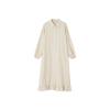 Demana Women's Spring Ruffle Edge Pure Cotton Shirt Dress