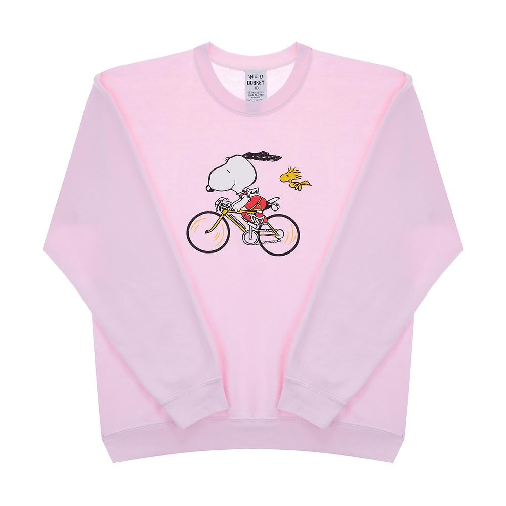 Wilddonkey Snoopy Unisex Sweatshirt Fg Bicycle Dyed Light Pink