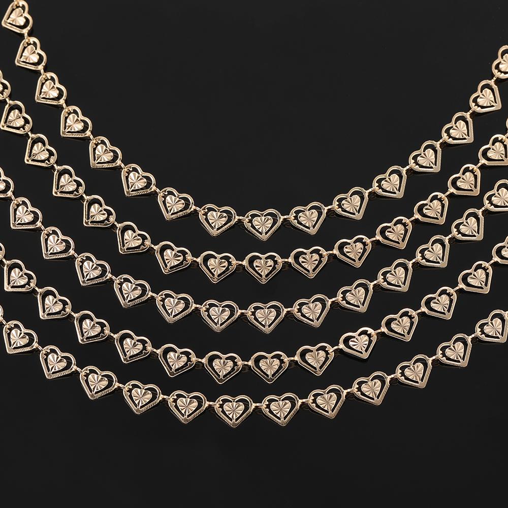1 Meter Hollow Out Double Heart Chains Copper Classical Chain for Bracelet Necklace Jewelry Making Accessories