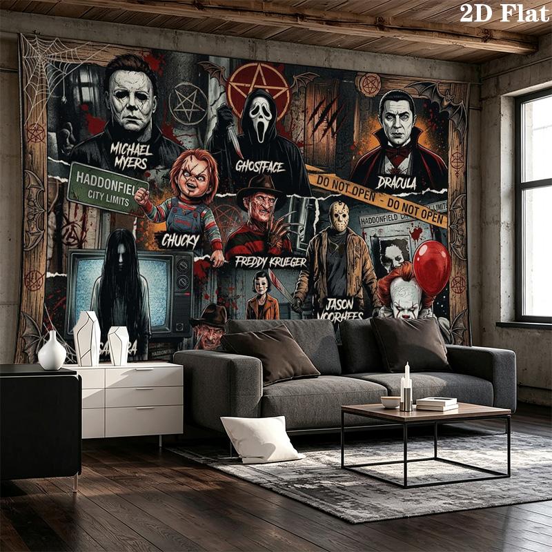 Horrorfilm Serie Wandkleed Esthetisch Wandkleed Bedrukt Stof Deken Decoratieve Wandkleden voor Slaapkamer Woonkamer Huisdecoratie
