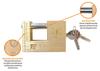 Anti-Burglary Padlock - Brass / Bolt 80mm - 3 Keys / Teger