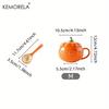 300/450ML Halloween Pumpkin Shaped Ceramic Cup With Spoon Kawaii Soup Mug With Lid Oatmeal Cup Creative Water Cup