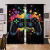 2Pcs Gamer Game Controller Blackout Curtains Bedroom Decor Playroom Living Room For Bedroom Living Room And Office Decor