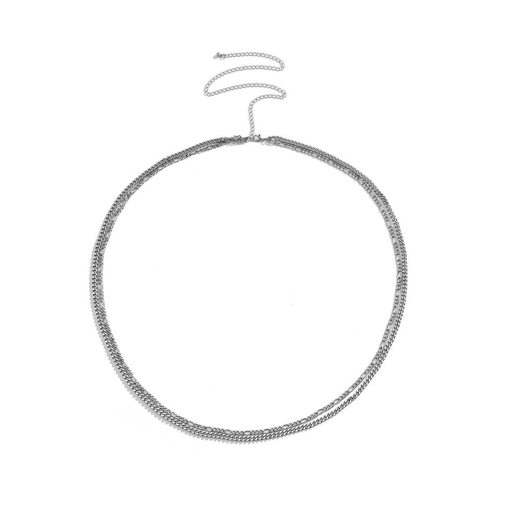 2025 Mann Einfach Doppellagig Metallkette Taillenkette Metall Bauchmuskeln Körperkette Schmuck Edelstahlkette Taille Punk