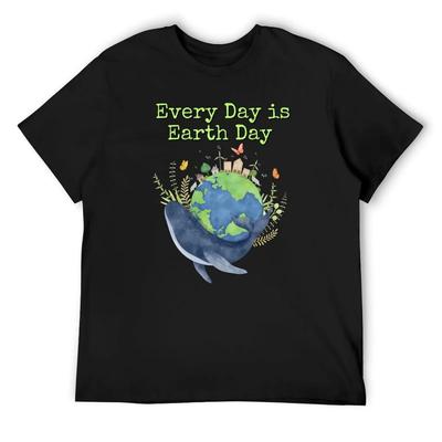 Everyday Is Earth Day Eco-Friendly Environmental Design T-Shirt Hippie Clothes Custom T-shirts Custom T Shirt Clothes for Men