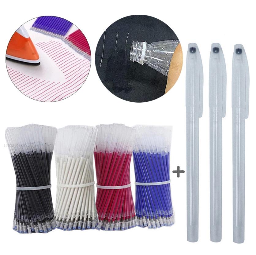 100/300pcs Heat Erasable Pens High Temperature Disappearing Fabric Marker Pen for Patchwork Fabric PU Leather Sewing Tool Hopk