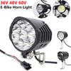 Luz de Bocina para Bicicleta Eléctrica 36V 48V 60V Faro de Scooter Eléctrico de Alta Potencia Impermeable 18W 9 LED Luz Frontal Accesorios para Ciclismo al Aire Libre