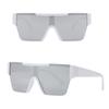 Outdoor Sports One Piece Cycling Sunglasses For Men's And Women's Large Frame Water Silver Cyberpunk Motorcycle Mirror Shades UV Resistant