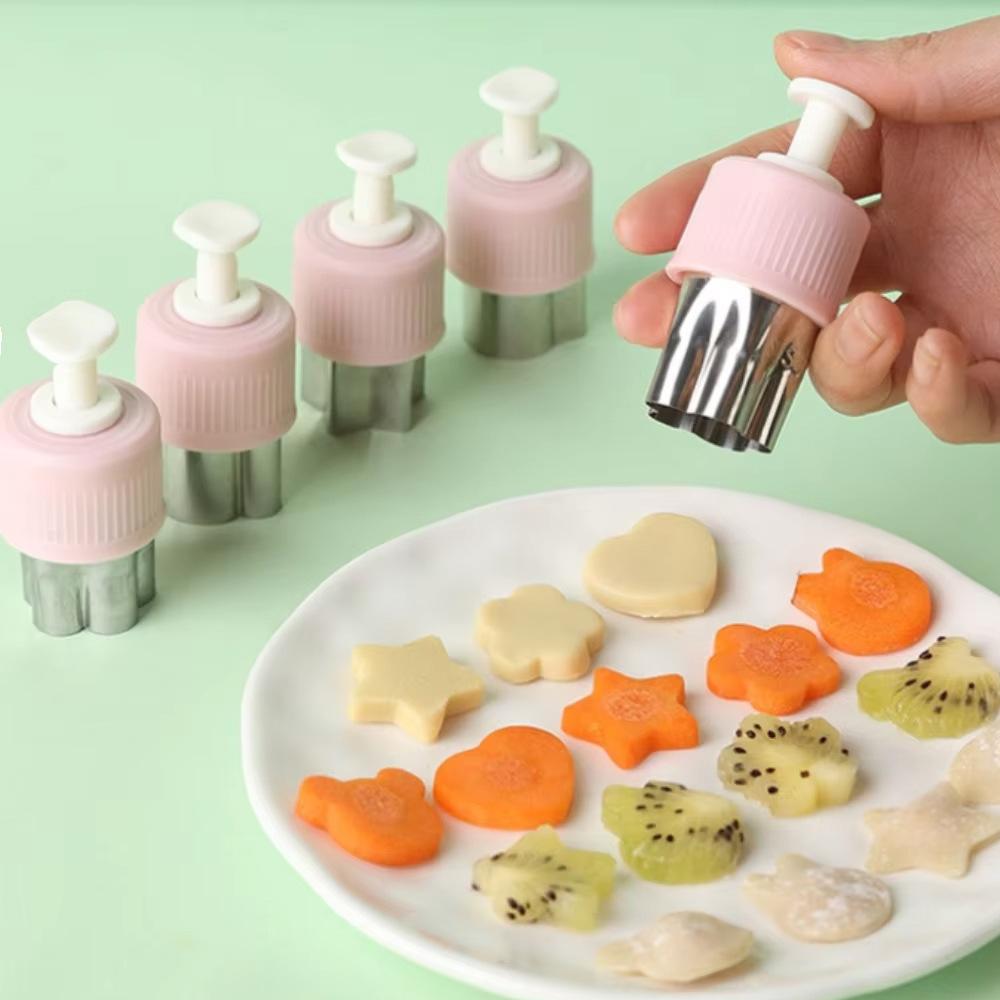 3/5/6/8Pcs Press Vegetable and Fruit Butterfly Dough Embossing Tool Cookie Mold