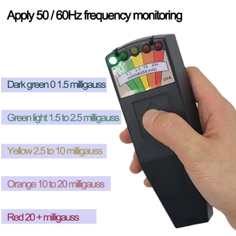 K2 Electromagnetic Field Radiation Tester EMF Reader Electromagnetic Detector Magnetic Field Meter 5 LED Indicator Gauss Meter