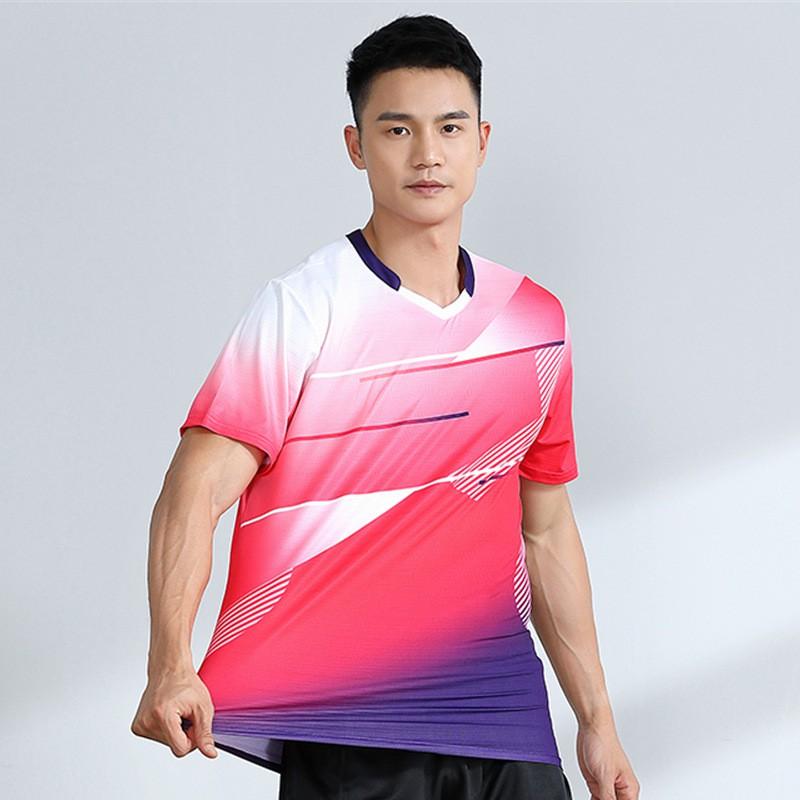 Unisex Badminton Shirt Short Sleeve Quick Dry Breathable Sport T-Shirt Men Women Kids Athletic Wear