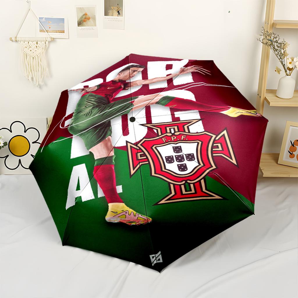 Ronaldo's Cr7 Football Legend Compact Travel Automatic Umbrella Retractable Design with 8-Rib Durability Foldable Design All-Season Use Stylish Access