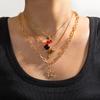 3 colliers pendentifs cerise étoile en résine, taille bille 8 léopard multiples colliers pour femmes