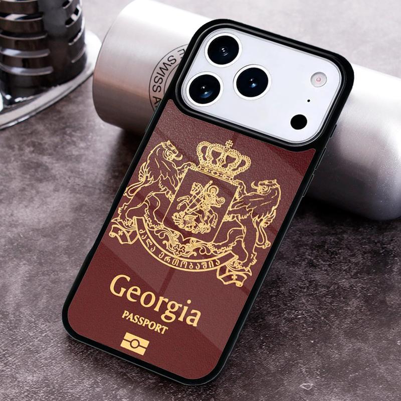 Georgia Flag Phone Case for iPhone 17 16 15 Pro Max Air 14 13 12 11 Plus Shockproof Cover