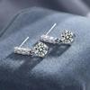 One Carat Moissanite Tassel Earrings with Zirconia, Colorfast, Super Shiny, Internet Celebrity Style, Six-Prong Set