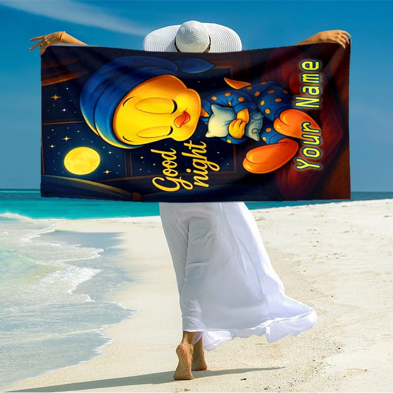 1PC Custom Name Nightly Dreamscape Beach Towel Highly Absorbent And Sand-Resistant Towel for Swimming, Pool, Yoga, And Travel Lightweight