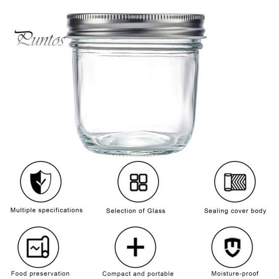 Set 4 Barattoli In Vetro 300ml Con Coperchio Ermetico - Per Yogurt, Avena, Cereali, Frutta E Snack - Colorati E Impilabili