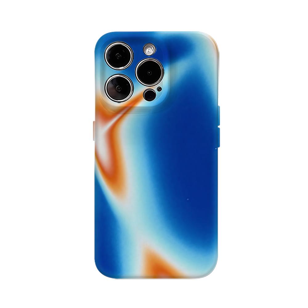 

Fluid Waves Blue & Orange Phone Case for IPhone 17AIR 16E 16 15 14 13 12 11 17 Pro Max Plus Double-layer Back Cover IPHONE17PRO