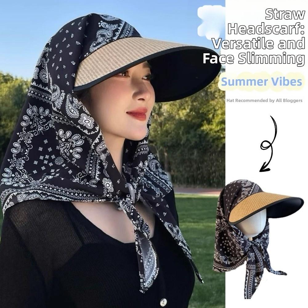 Korean Style Scarf Baseball Cap Y2k Strappy Scarf Hat Casual Strappy Bandana Hat Summer