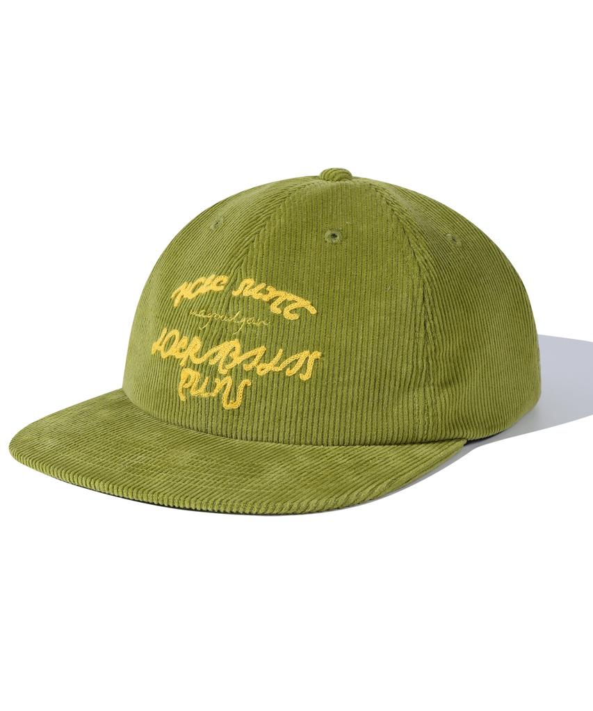 MAGOODGAN Headwear 9313 Corduroy Chain Embroidery Olive Green Ball Cap