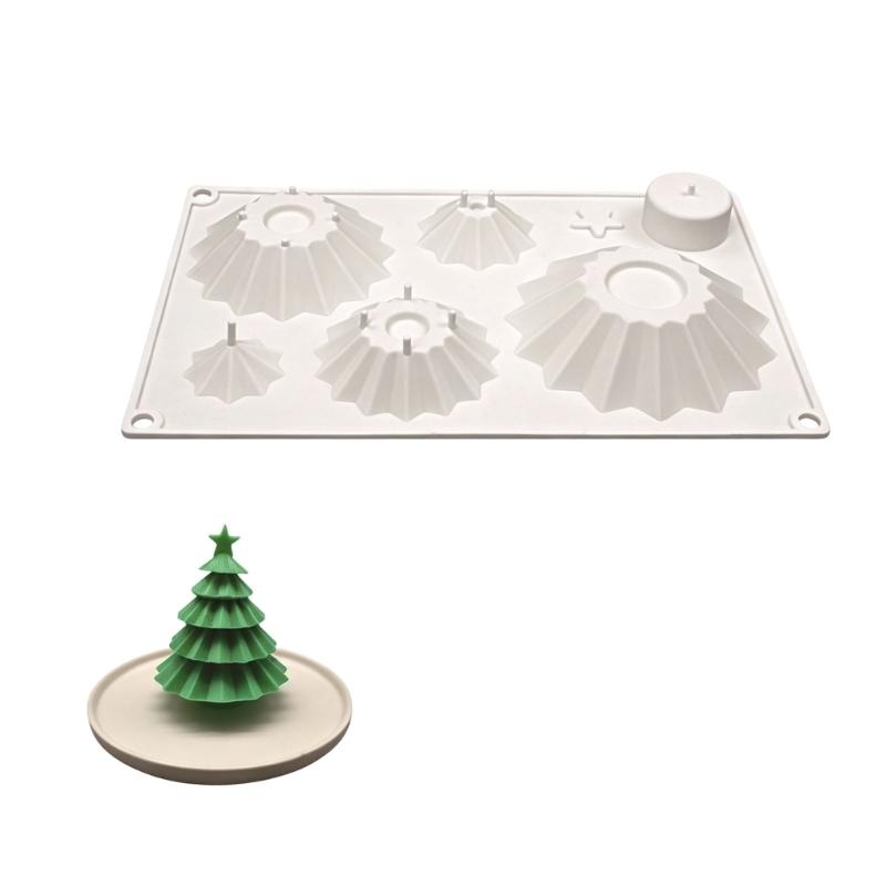 Festives Christmas Tree Shape Silicone Molds Baking Essential For Mousse Cakes Candle Making Nontoxic Easy Releases