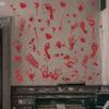 Halloween Blood Handprint Skull Wall Sticker PVC Bedroom Background Decoration Horror Self-adhesive Wall Sticker