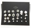Chic Zircon Crystal Stud Earrings - Set of 12 Pairs
