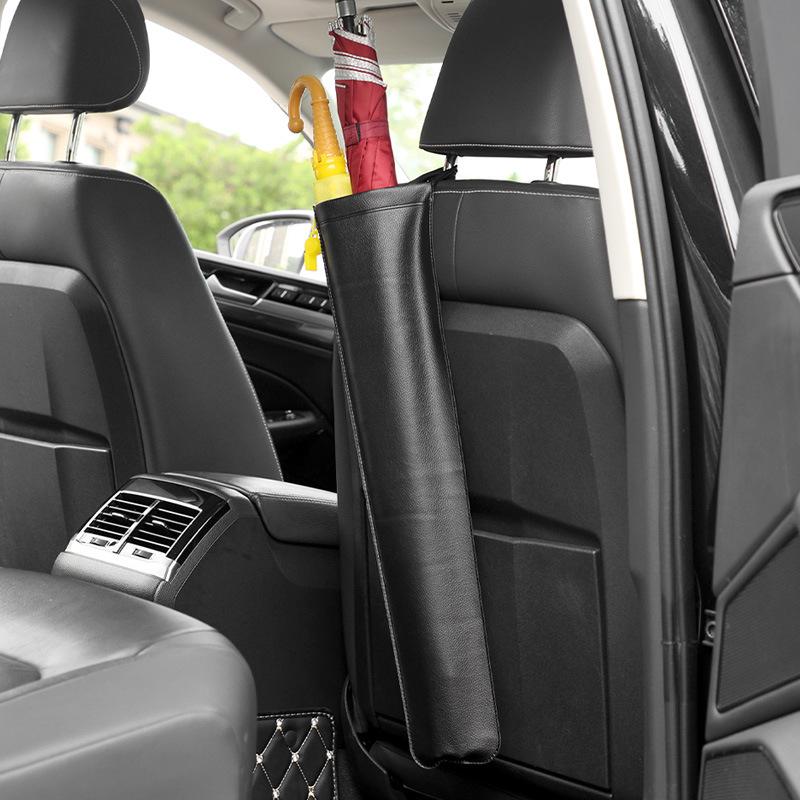 Car Umbrella Holder: Foldable Leather Storage Sleeve for Rainproof Protection