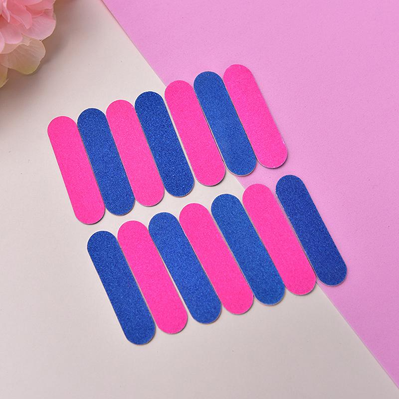 100Pc Mini Nail File 100/180 Grit Pink Blue Wooden Nail Grinding Files Art Tools