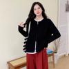 Simple small round neck twist knitted cardigan women's loose and thin versatile sweater jacket top