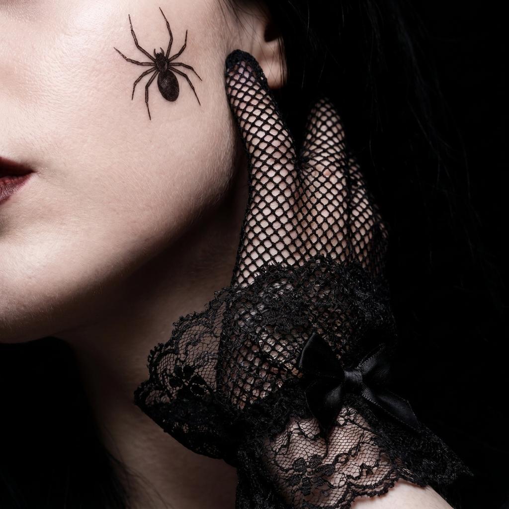 Halloween Costume Accessories Set Headband Cape Gloves Stickers for Women