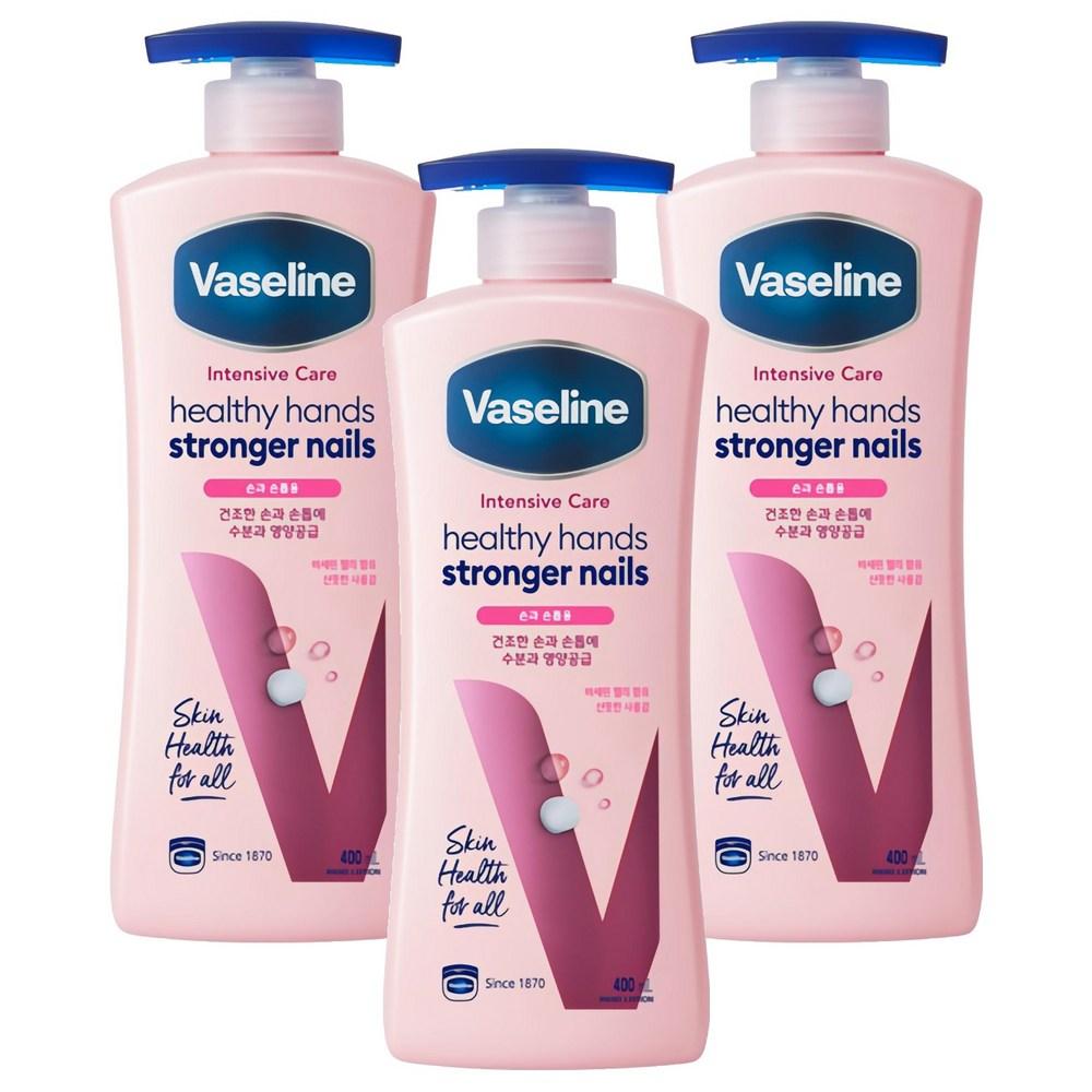 Vaseline Intensive Care Healthy Hand & Stronger Nail Lotion 400ml 3 Pcs