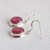 Red Ruby Earrings-Handmade Silver Earrings-925 Sterling Silver Earrings-Oval Ruby Earrings-Gift for her-Dangle & Drop Earrings