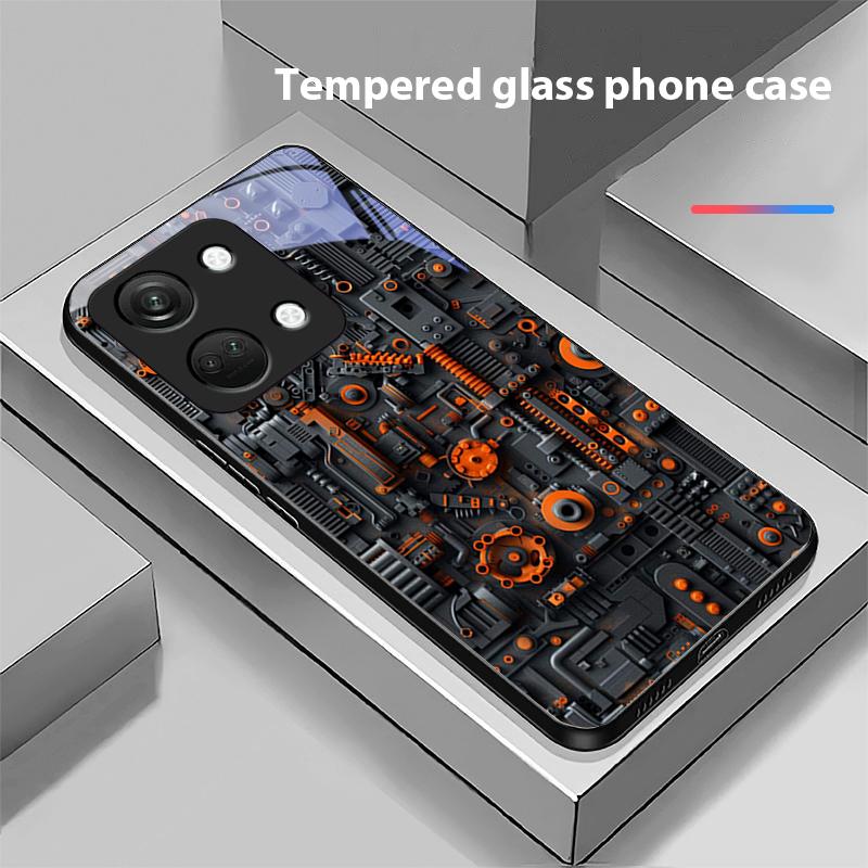 Circuit Diagram For OnePlus Nord 3 5 6T 7 Pro 8 12 10T Reno8 Lite 5G 10R Nord N30 Hard Shell Tempered Glass Phone Case Black