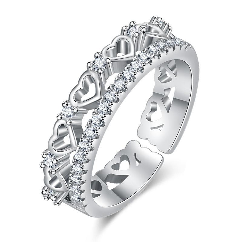 Lindon Classic Copper Alloy Zircon Ring Ladies Jewelry Wedding Promise Party Gift