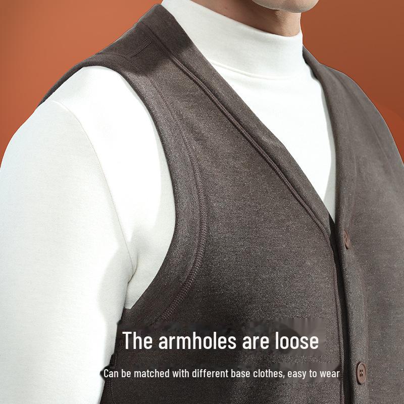 [Ultra teplá] Pánská vesta z hedvábné vlny plus samet na podzim/zimu - Ideální pro střední věk a seniory