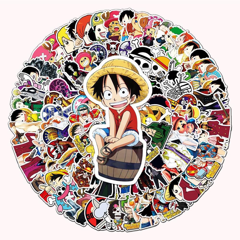 10/30/50/100pcs Cute Cartoon ONE PIECE Anime Stickers Decals DIY Laptop Phone Case Skateboard Car Decoration Waterproof Sticker