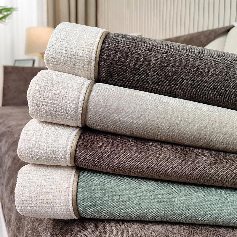 Modern Minimalist Sofa Cover Solid Color Sofa Mat Universal Living Room for Seasons Sofa Cover Chenille Anti-skid Cover Cloth