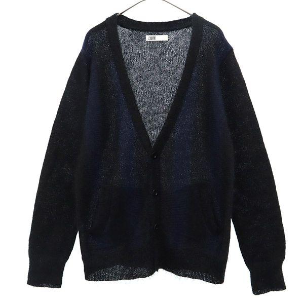 J.SABATINO Stripe Long Sleeve Knit Cardigan 1 Black X Navy Men's Used