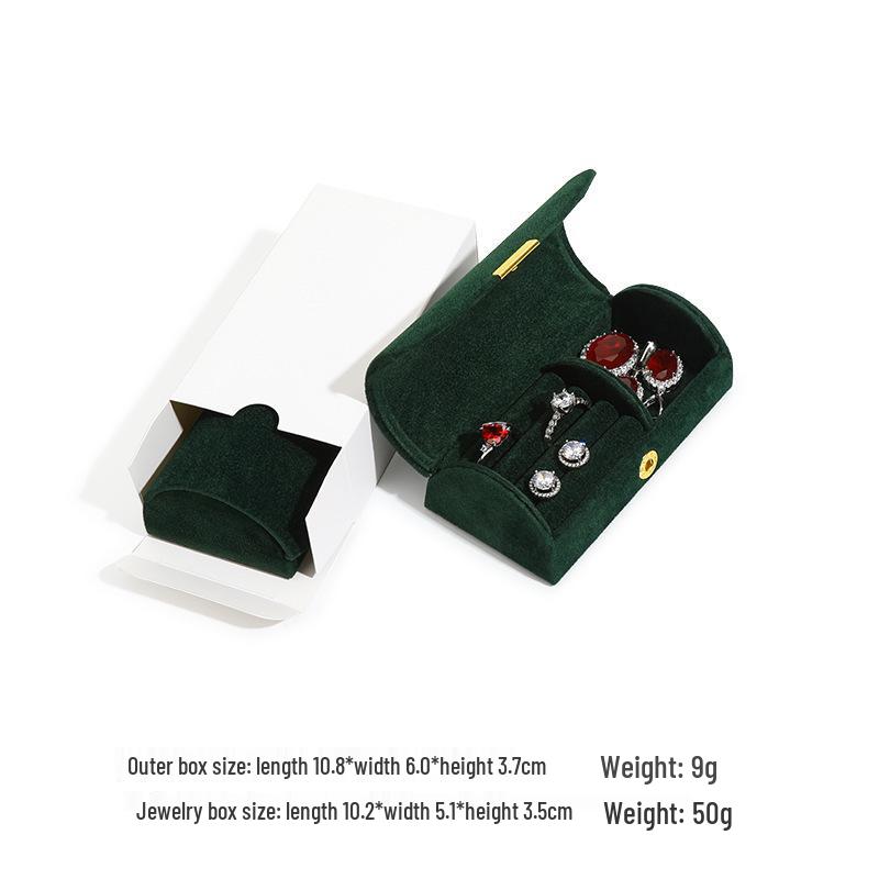 Arched Velvet Jewelry Box: Portable Mini Organizer for Bracelets, Earrings, and Beads
