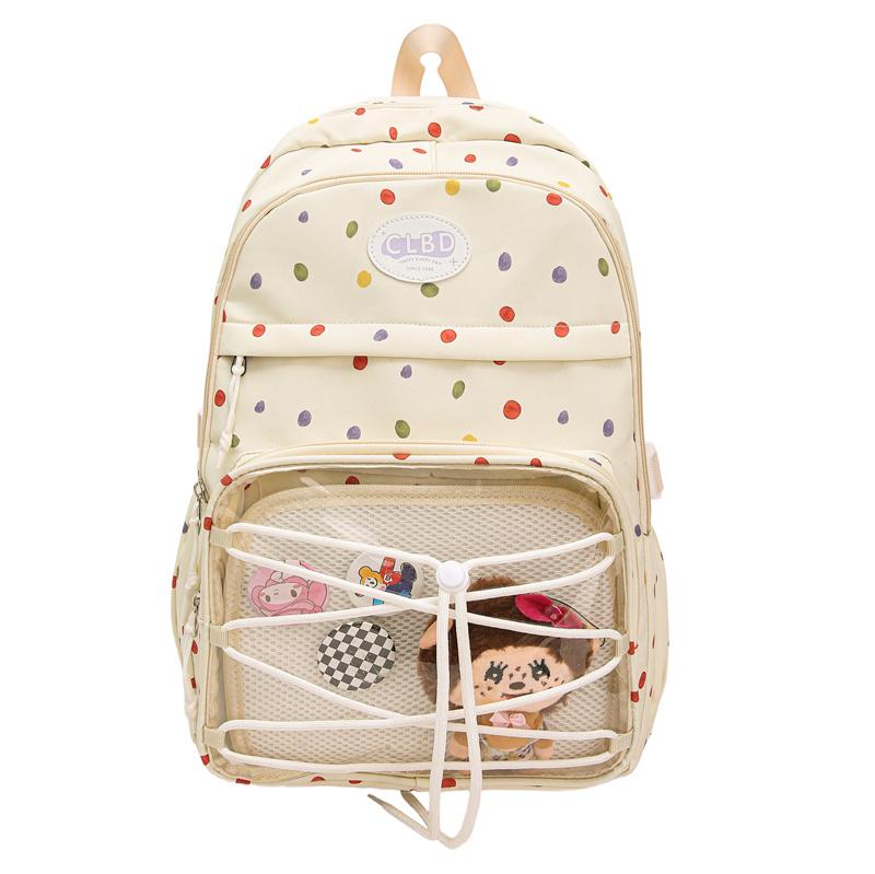 

Рюкзак для девочек со звездами и точками, школьный рюкзак большой емкости Small