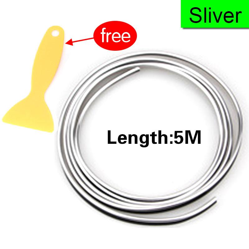 5M Car Moulding Decoration Flexible Strips Interior Auto Car Cover Trim Dashboard Door Edgein Car-styling Universal
