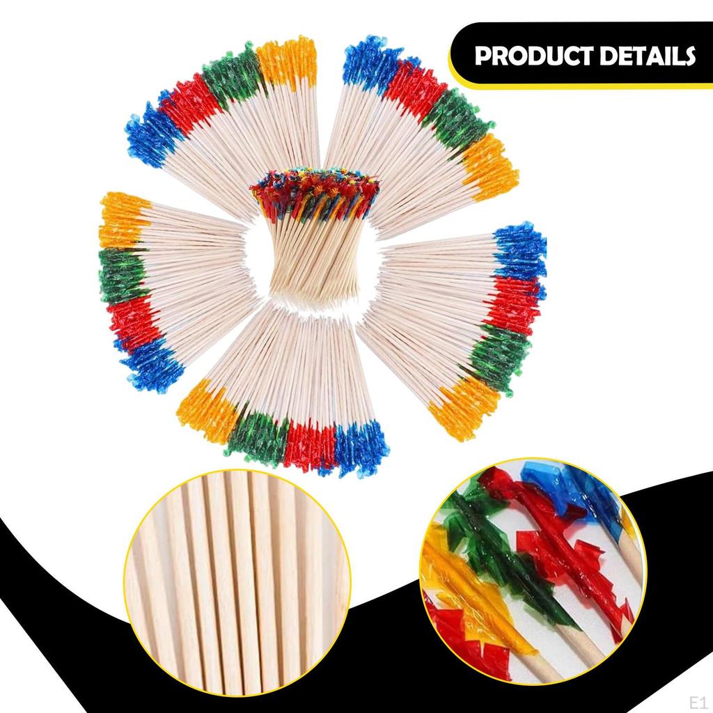 400x Cocktail Picks Appetizer Decorative with Assorted Colors Sticks Skewers for Holiday