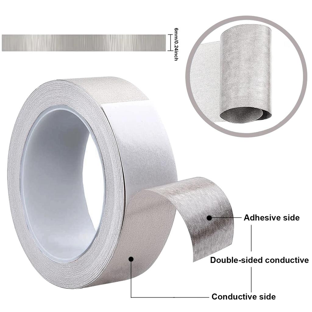 1pcs 20 Meter Double Conductive Fabric Cloth Tape Single-Sided Laptop Cellphone LCD EMI Shielding Adhesive Tape