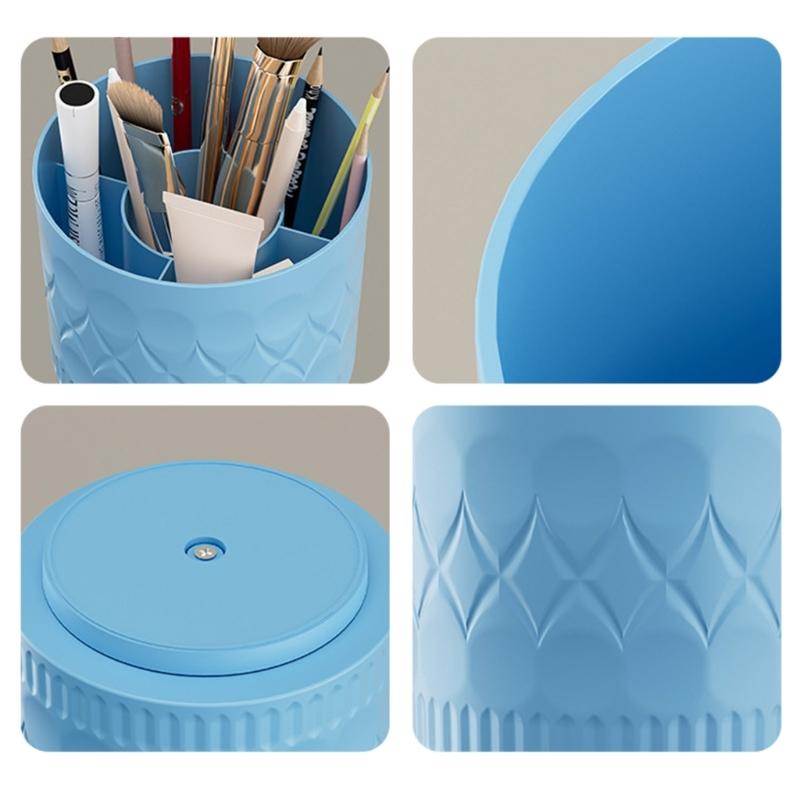 Drillless Cosmetic Brush Holder 360 Degree Rotating Spacious Makeup Organizers Cups For Desk Bathroom Countertop