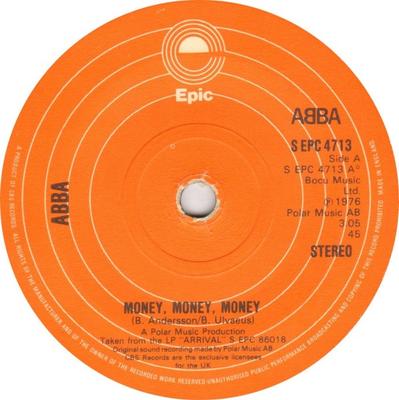 7-Zoll Schallplatte ABBA - Money, Money, Money SEPC4713 Epic 1976 UK Pop Gebraucht