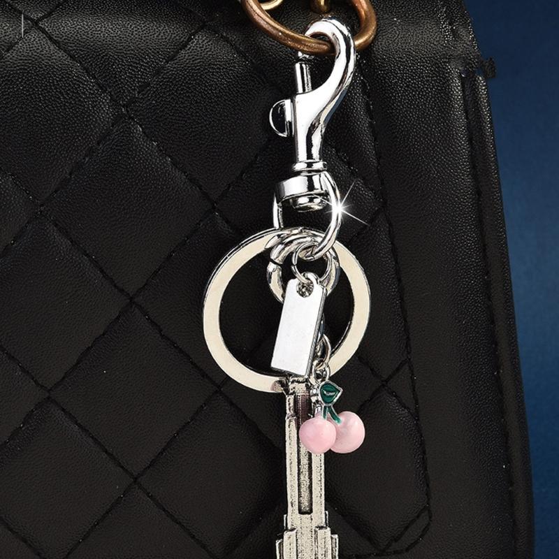 Vibrant Cherry Tower Keychain Colorful Sturdy Alloy Fashion Accessory Stylish Bag Hanging Ornament For Bags Gifts